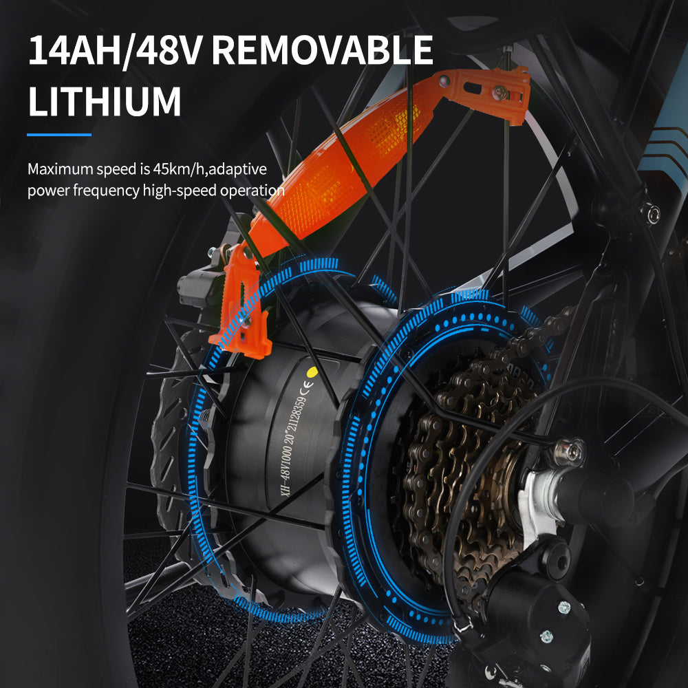 20 Inch Wide Folding Mountain Electric Bicycle With Fat Tire - LYDARZ