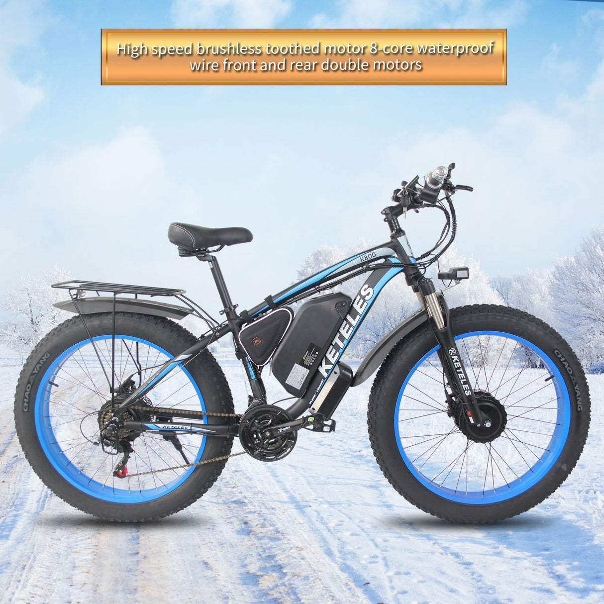 Front And Rear Dual Motor Electric Bicycle 21 Speed Oil Brake Lithium Battery - LYDARZ