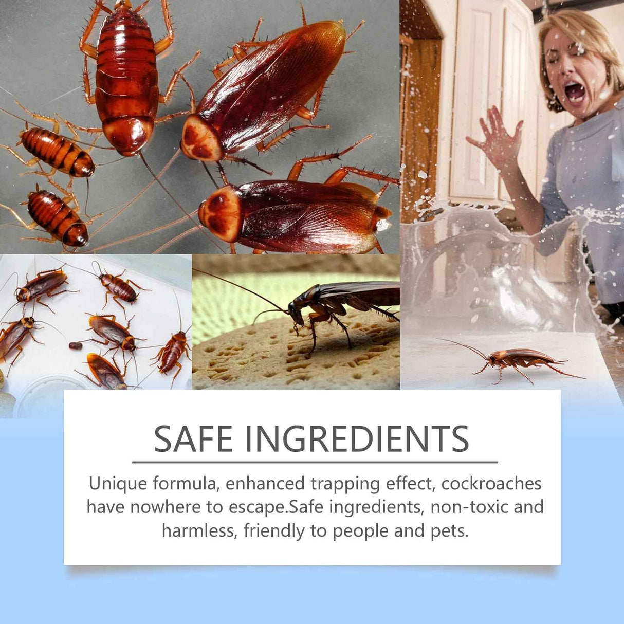 Jue Fish Cockroach bait stickers Household cockroach bait paste, cockroach killer, cockroach repellent, kitchen and dormitory cockroach stickers