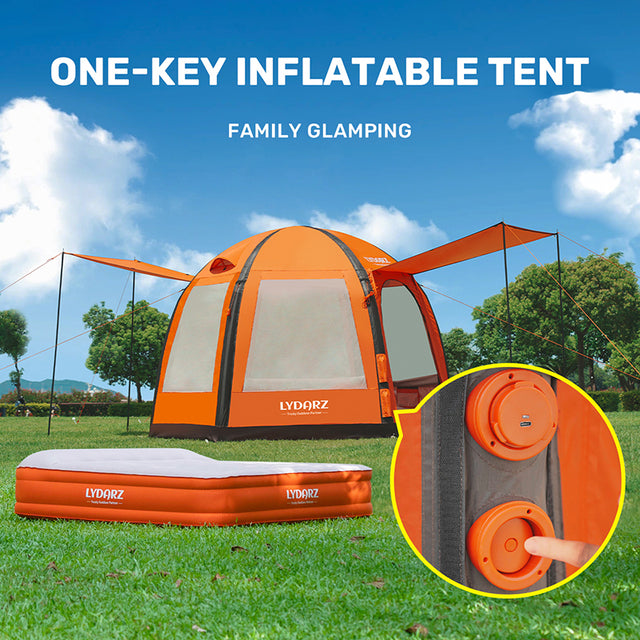 LYDARZ Inflatable Camping Tent Set – Waterproof Tent with Included Air Mattress - LYDARZ