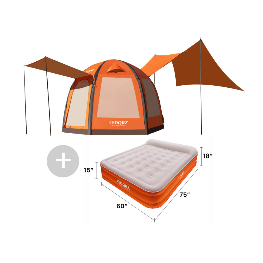 LYDARZ Inflatable Camping Tent Set – Waterproof Tent with Included Air Mattress - LYDARZ