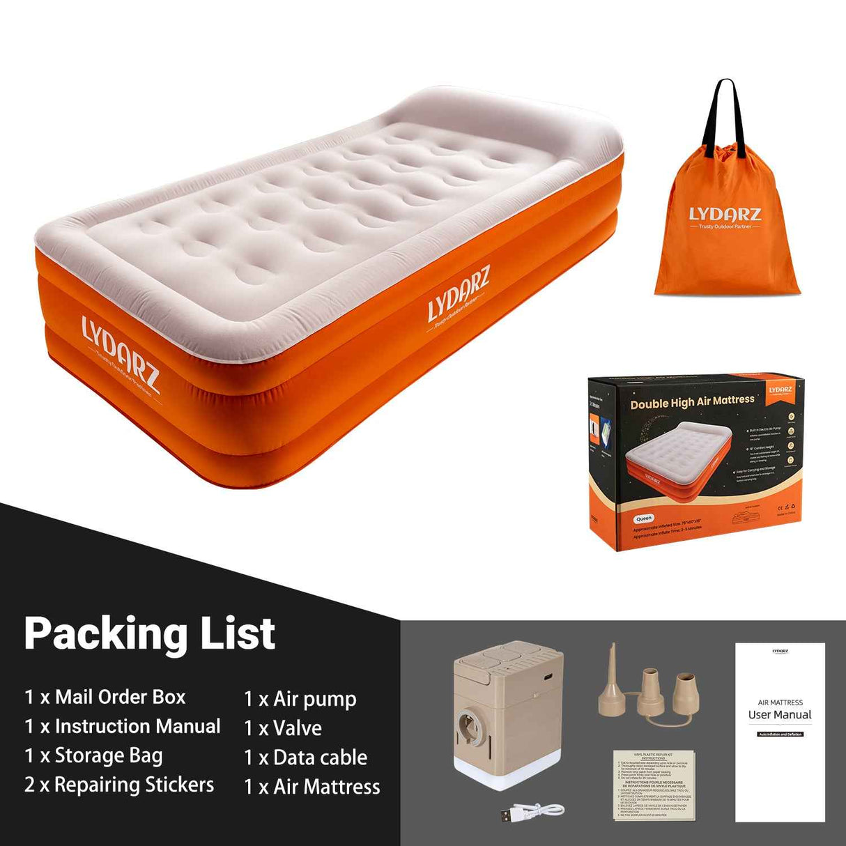 LYDARZ Single Size Air Mattress - Compact & Comfortable, Perfect for Travel & Home Use