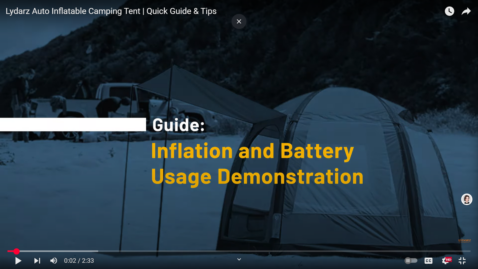 Lydarz Auto Inflatable Camping Tent – Full Product Introduction