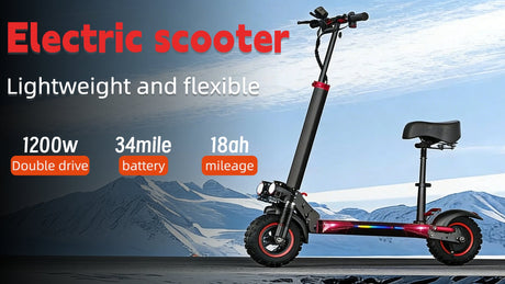 Ride Beyond Limits: 45KM/H Max Speed, 34-Mile Range – The Ultimate Off-Road Electric Scooter