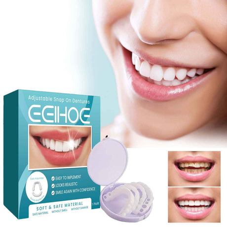 EELHOE Adjustable snap-on dentures Temporary tooth filling kit for filling gaps and correcting teeth, denture kit