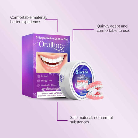Oralhoe Dentures Modified Suit Aesthetic Modification of Teeth and Gaps for a Natural Smile, Comfortable and Beautiful Dentures