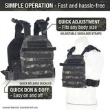 Heavy-Duty Weighted Gym Vest with Rapid-Release Buckles, Universally Adjustable Workout Plate Carrier for Strength Training & Cardio, Breathable Utility Vest for Fitness and Running