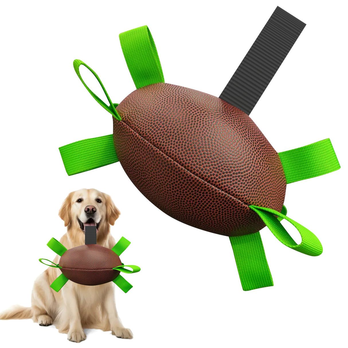 Dog Rugby Football With Strapes, Dog Toys，Pet Supplies