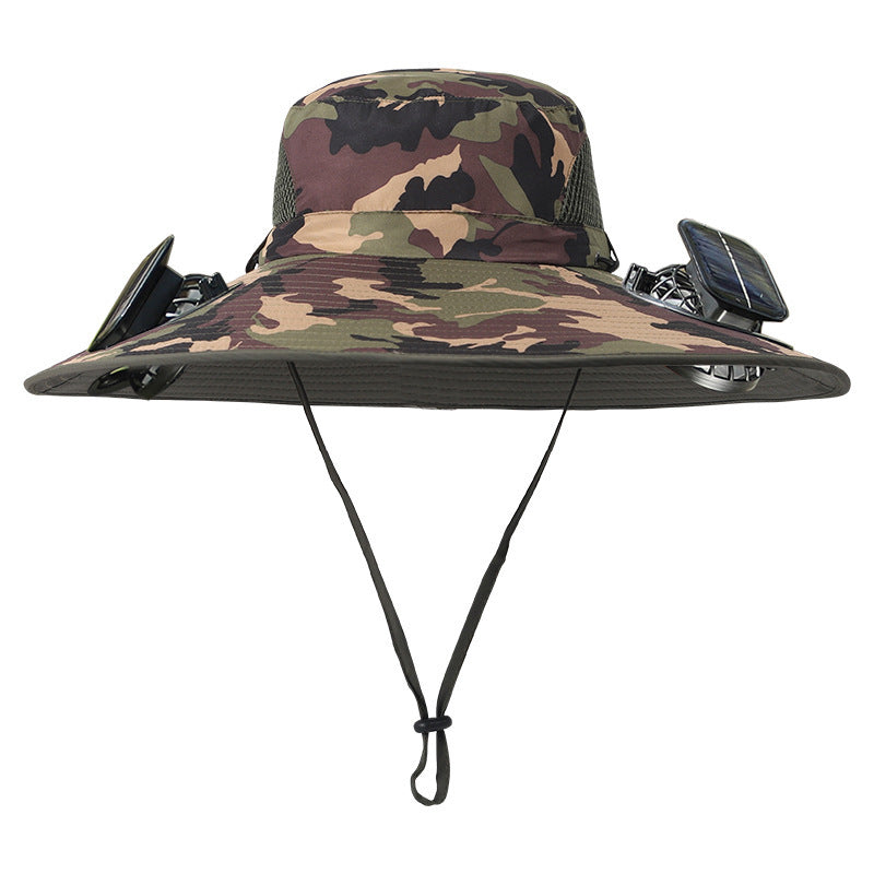 Twin Fan Solar Rechargeable Electric Fan Sun-shade Sun Protection Hat