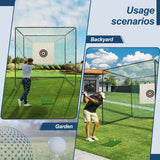 LYDARZ Golf Practice Net 10X10X10FT Cage With Metal Frame Hitting Net Kit Indoor Outdoor