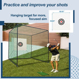 LYDARZ Golf Practice Net 10X10X10FT Cage With Metal Frame Hitting Net Kit Indoor Outdoor