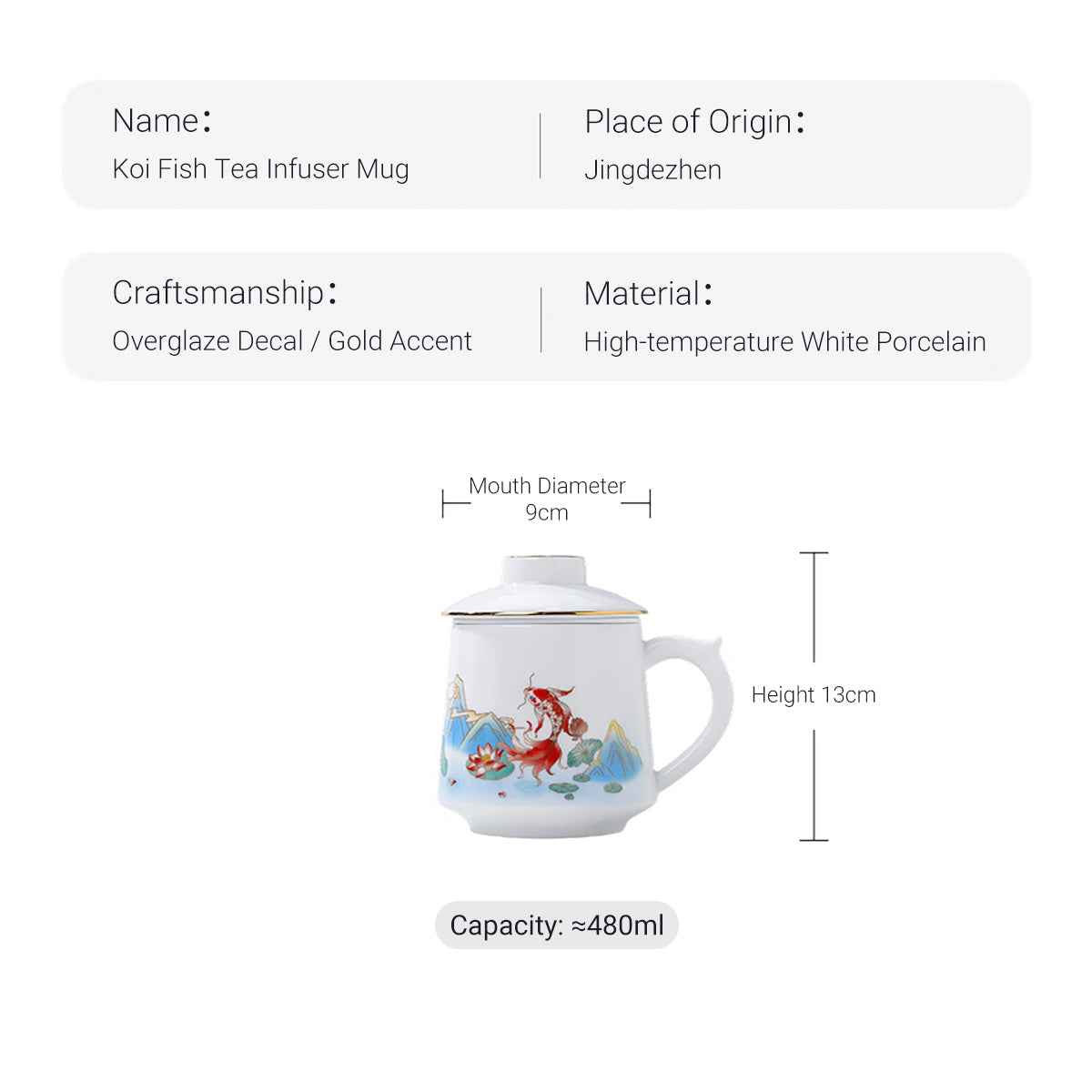 Koi Fish Tea Infuser Mug