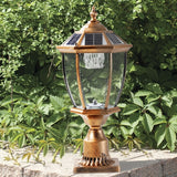 LYDARZ Vintage Gold Solar Pillar Headlight With Dimmable LED 1-Pack