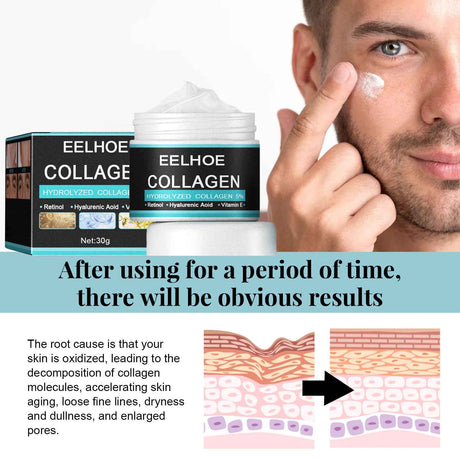 EELHOE Men's Face Cream 50g Gentle Hydrating Moisturizing Facial Repair Firming Skin Nourishing Lifting Anti Aging Dry Skin Care Cream