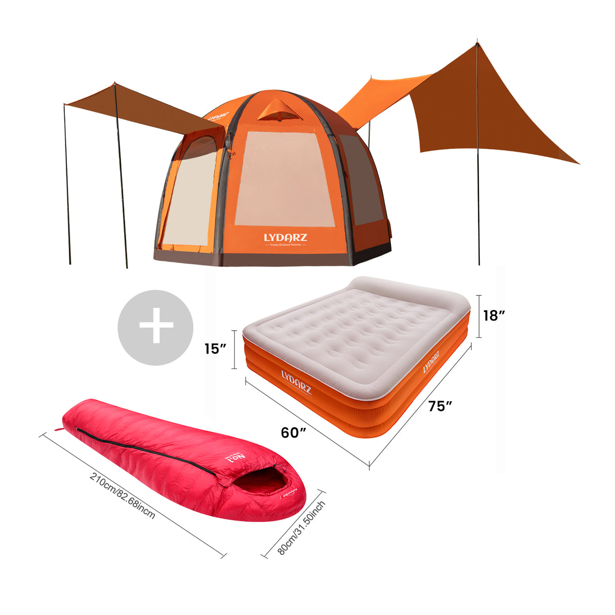 LYDARZ Winter Camping Set: Inflatable Tent, Mattress & Sleeping Bag