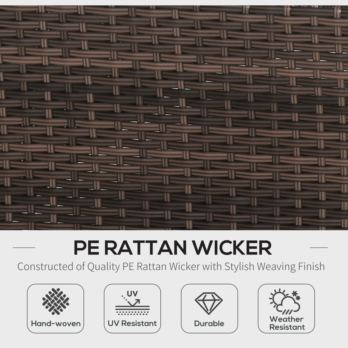 [EU warehouse]Rattan Corner Sofa Set 4-Seater Outdoor Garden Sofa For Patio - Brown