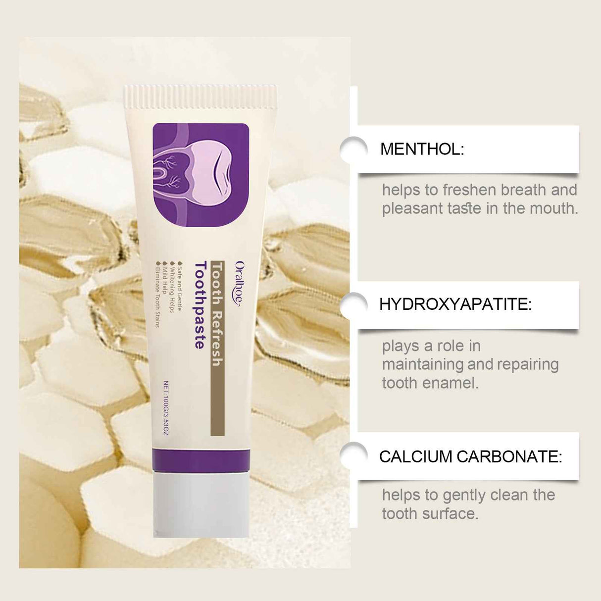 Oralhoe Brightening Toothpaste Brightening Teeth Gentle Cleaning Toothpaste for Stains and Fresh Breath Oral Care