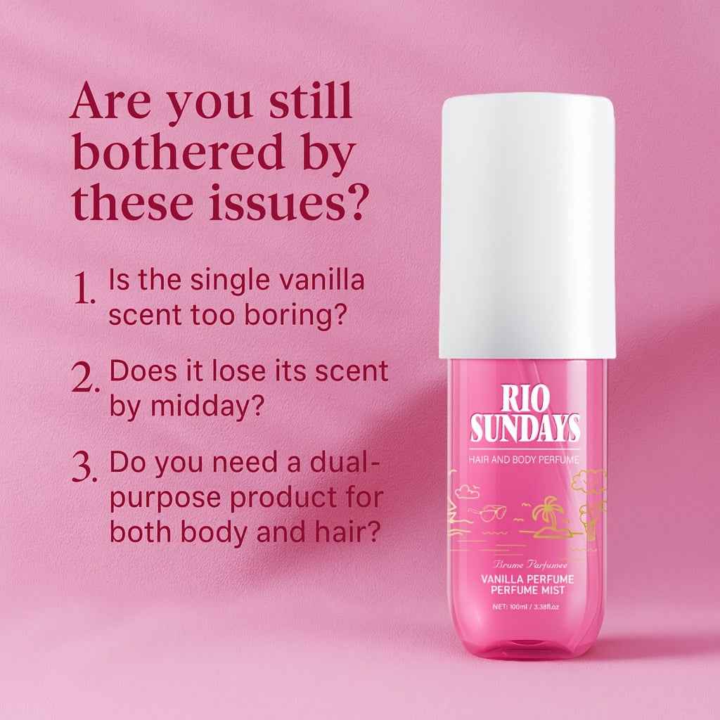 Rio Sundays Hair and Body Perfume Spray - Vanilla & Berry Notes, Rich Amber Scent, 100ml