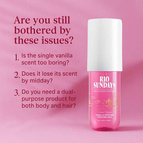 Rio Sundays Hair and Body Perfume Spray - Vanilla & Berry Notes, Rich Amber Scent, 100ml