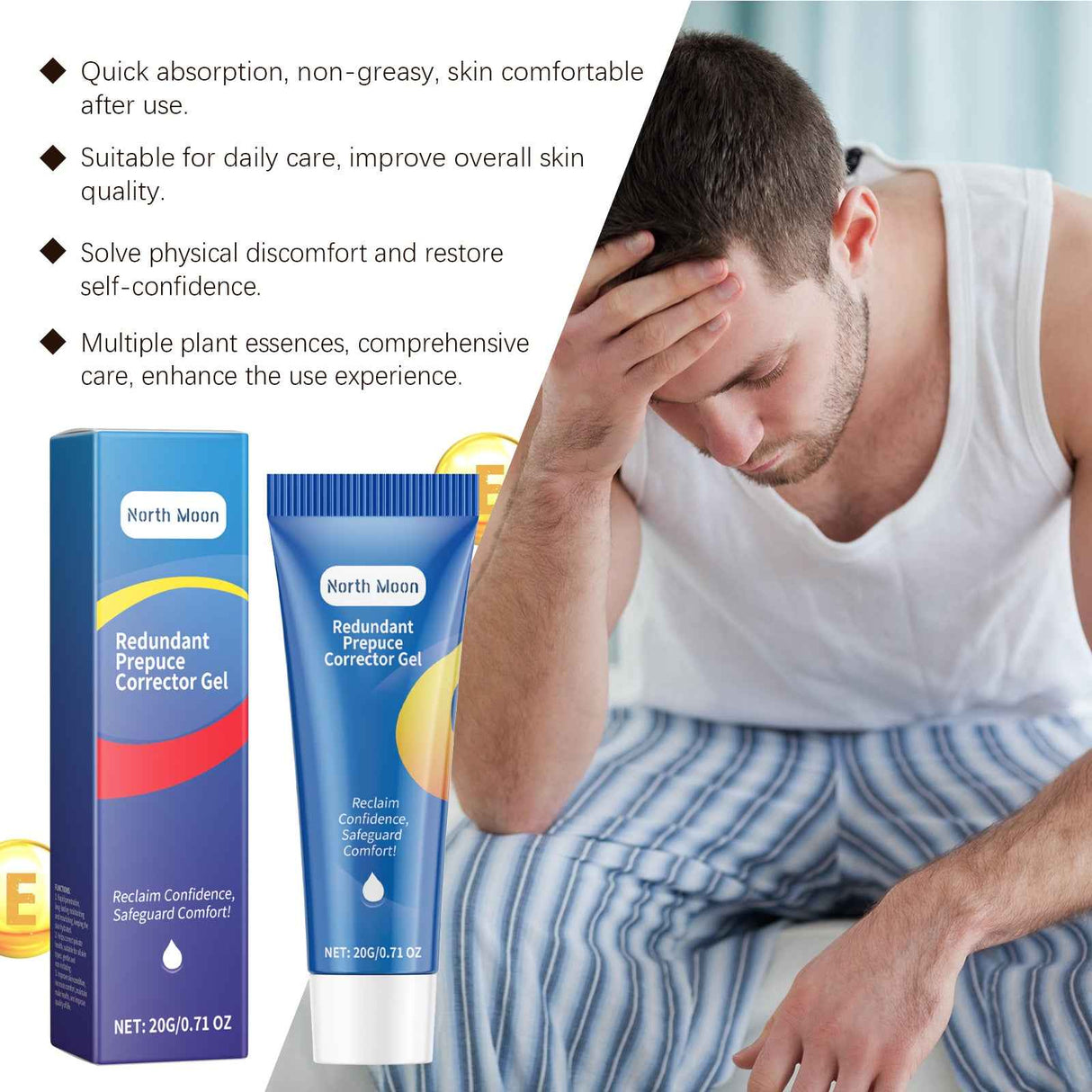 North Moon Men's Repair Gel Herbal ingredients gentle soothing repairing moisturizing care gel