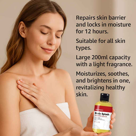 Mildhold Body Splash Hydrating Body Oil - Deeply Hydrates Promotes Healthy Skin & Enhances Radiance - Easy Application Format - 200ml