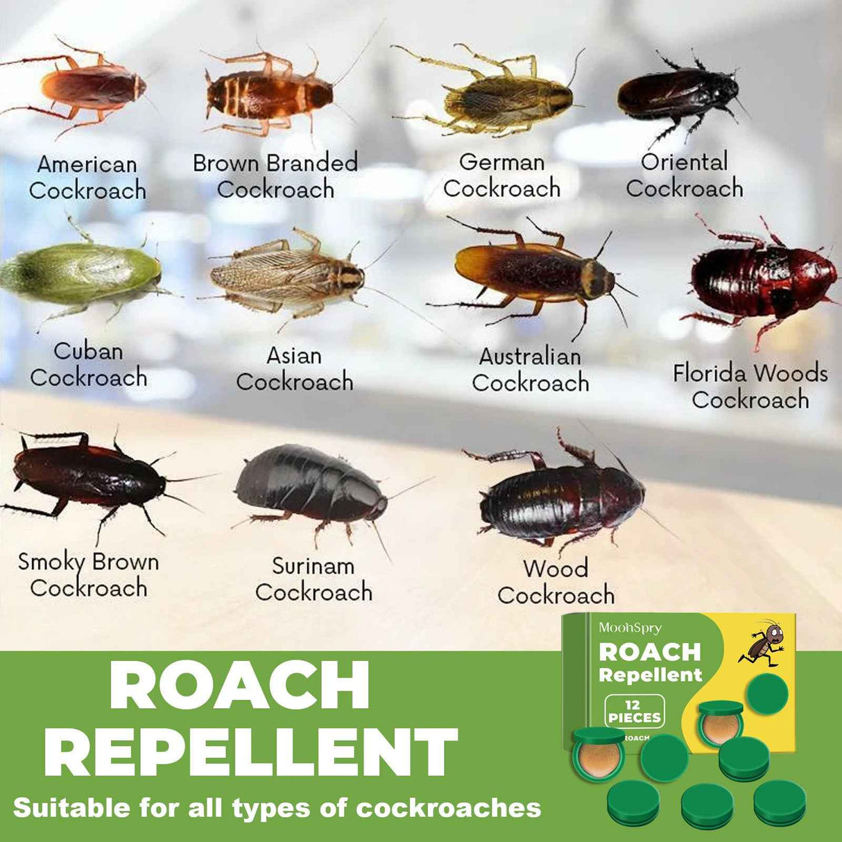 MoonSpry Cockroach repellent Powerful cleaning and cockroach-killing repellent for home and dormitory kitchens