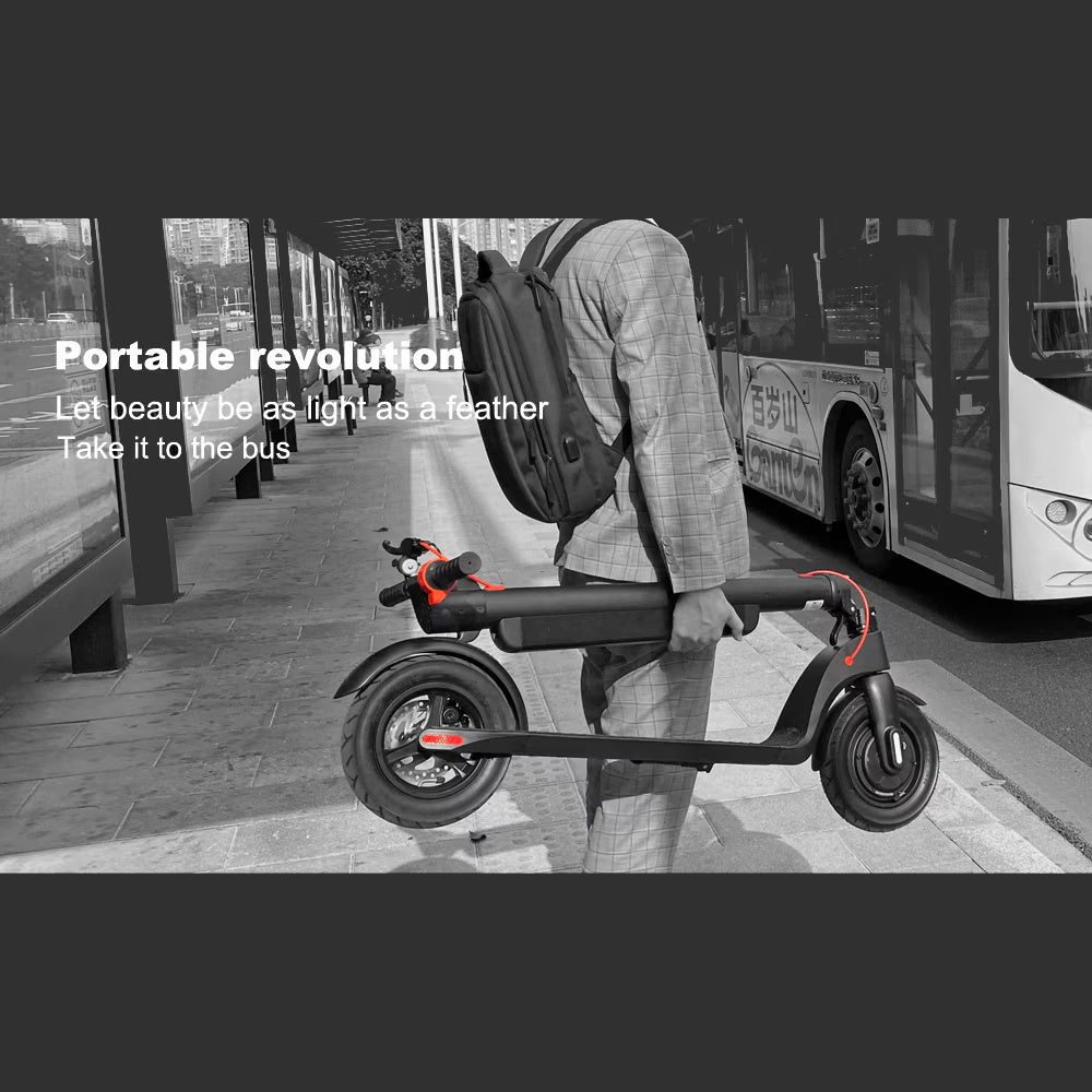 X8 Folding 10 Inch Electric Scooter LED Front Aluminum Alloy Electric Scooter