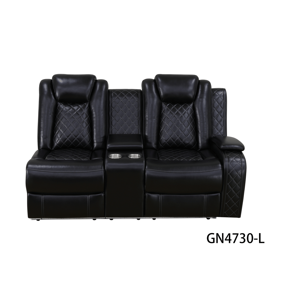 Black Breathing Leather 3-Piece Living Room Recliner Sofa