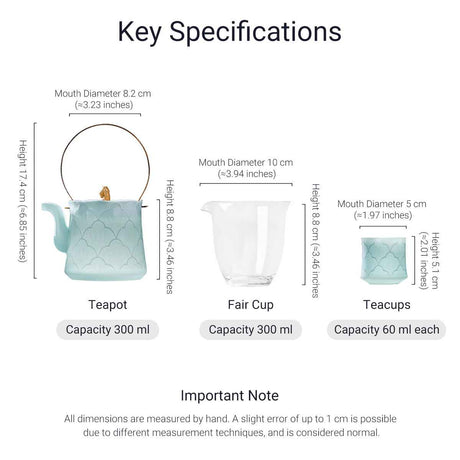 Yingqing Carved HangingHandle Teapot Set