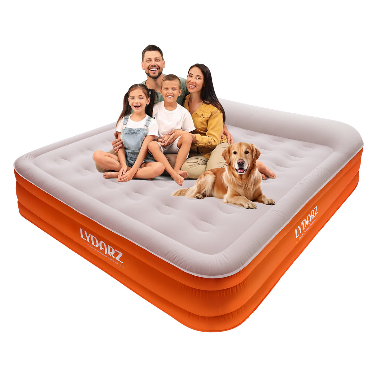 LYDARZ Twin Air Mattress with Built-in Pump - King Size, Ultra-Comfortable & Durable for Home, Travel, and Camping
