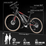ASKGO 500W Electric Bike for Adults, 22mph Speed, 45-Mile Range, 7-Speed Mountain E-Bike