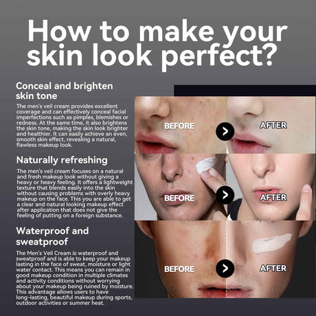 East Moon Men's Moisturizing BB Cream Hydrating Brightening Skin Tone Concealer Acne Marks Coverage Natural Glow Face Cream