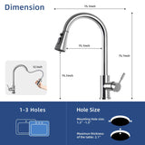 304 Stainless Steel Pull Down Kitchen Faucet with 4-Spray Modes, 360° Swivel & Quick-Reset Spray Head
