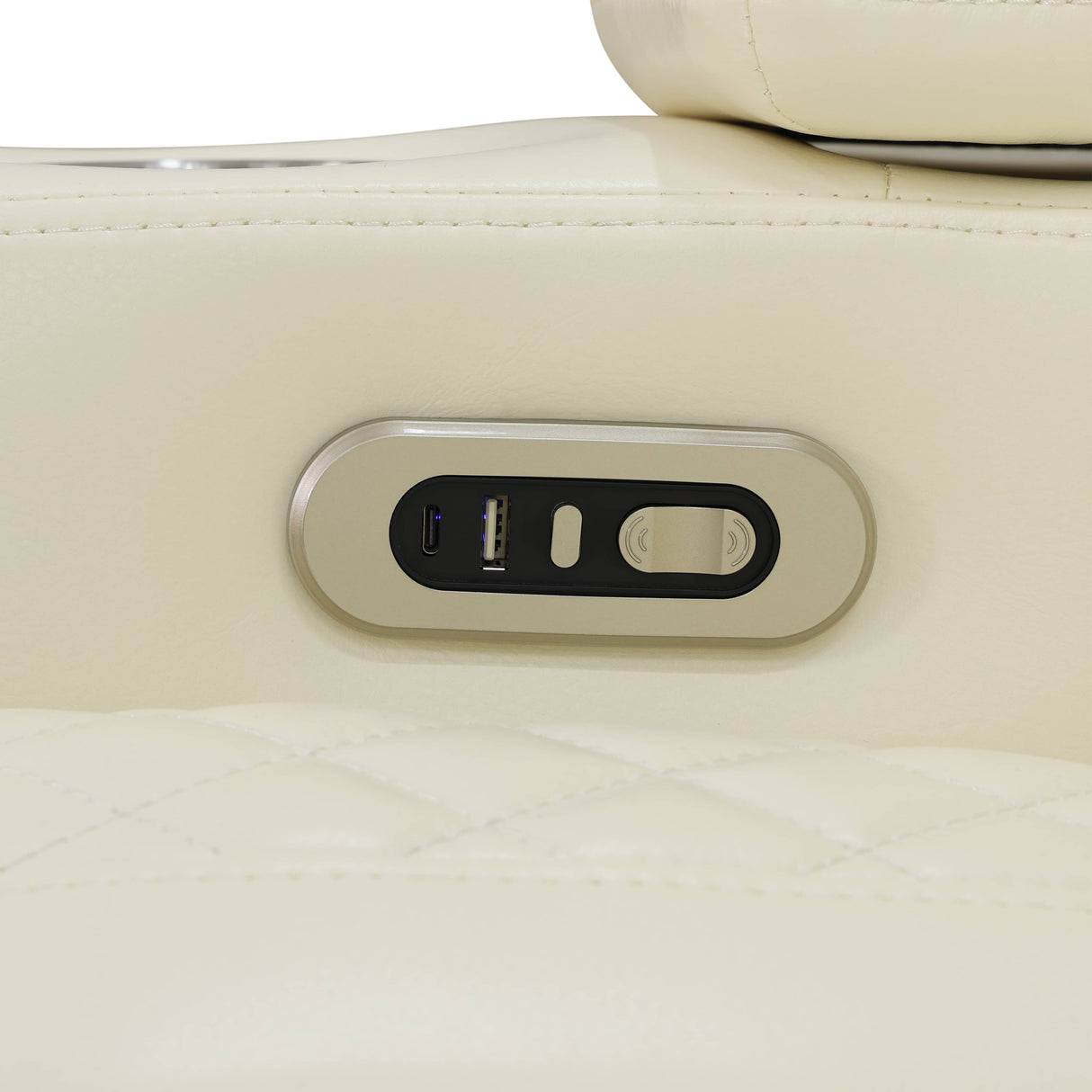 [US warehouse] LYDARZ Multifunctional Intelligent Reclining Sofa - Reversible Coffee Table, Wireless Charging & Breathable Leather