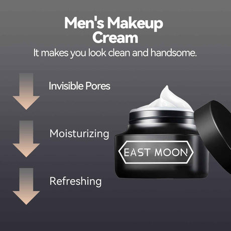 East Moon Men's Moisturizing BB Cream Hydrating Brightening Skin Tone Concealer Acne Marks Coverage Natural Glow Face Cream