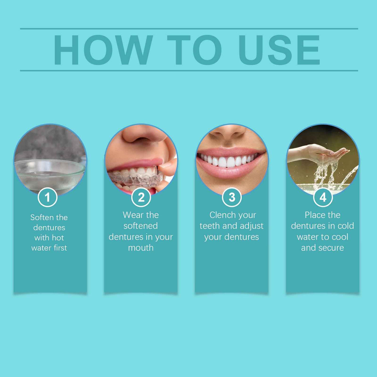 Oralhoe Adjustable snap-on dentures Comfortable and adjustable dentures fit the mouth shape and chewing force