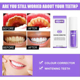 EELHOE V34Teeth Whitening Toothpaste Oral Whitening Cleaning Tooth Stain Whitening Teeth Purple Toothpaste