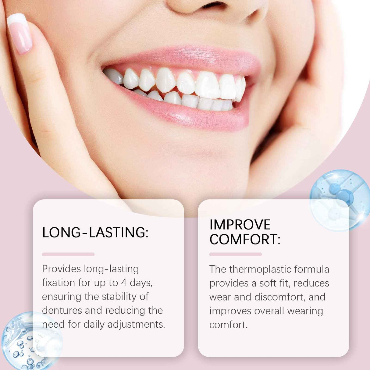 Oralhoe Dentures Fixing Adhesive Fixed dentures improve comfort, beautiful teeth, denture fixing adhesive