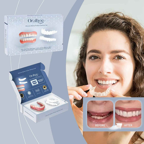 Oralhoe Denture Cosmetic Teeth Kit – Natural-Looking Smile Enhancement Set, Comfortable Fit for Temporary Tooth Appearance Improvement & Confidence Boost