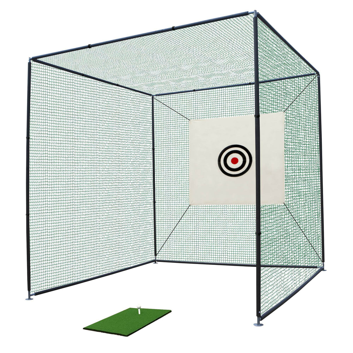 LYDARZ Golf Practice Net 10X10X10FT Cage With Metal Frame Hitting Net Kit Indoor Outdoor