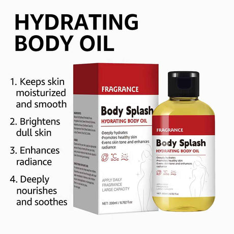 Mildhold Body Splash Hydrating Body Oil - Deeply Hydrates Promotes Healthy Skin & Enhances Radiance - Easy Application Format - 200ml