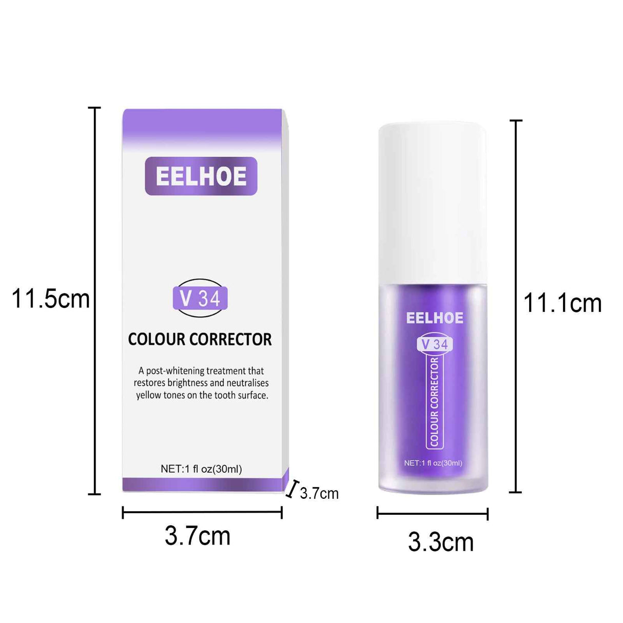 EELHOE V34Teeth Whitening Toothpaste Oral Whitening Cleaning Tooth Stain Whitening Teeth Purple Toothpaste