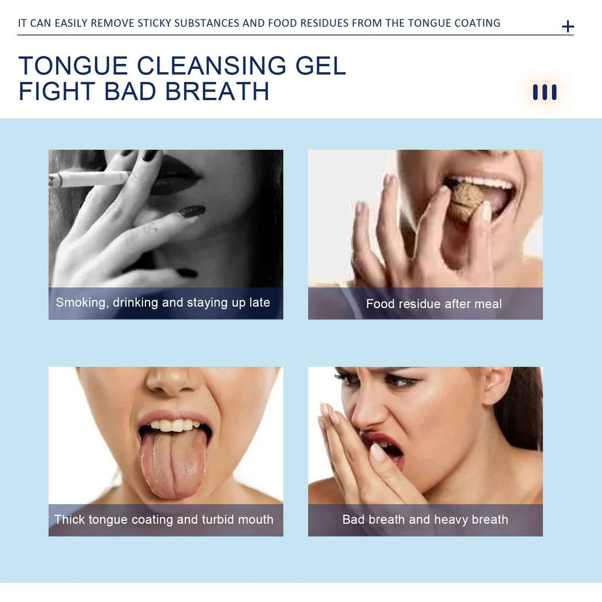 EELHOE Tongue Cleaning Gel Tongue cleaner for oral care, removes bad breath and freshens breath, gel with brush