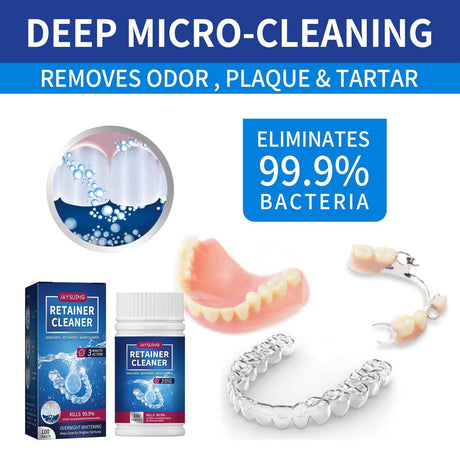 Jaysuing Denture Cleaning Tablets – Deep Cleaning Tablets for Stain Removal and Fresh Breath