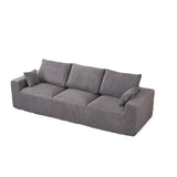 Modular L-Shape Sofa with USB & Type-C Charger, Petal Armrest, High-Density Foam, Free-Moving Ottoman, Chenille – Gray