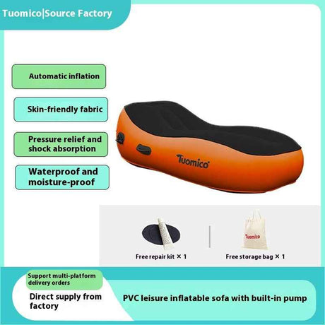 Portable Automatic Inflatable Sofa Bed for Outdoor Camping & Home – Lazy Lounge Airbed for Lunch Break & Floor Use