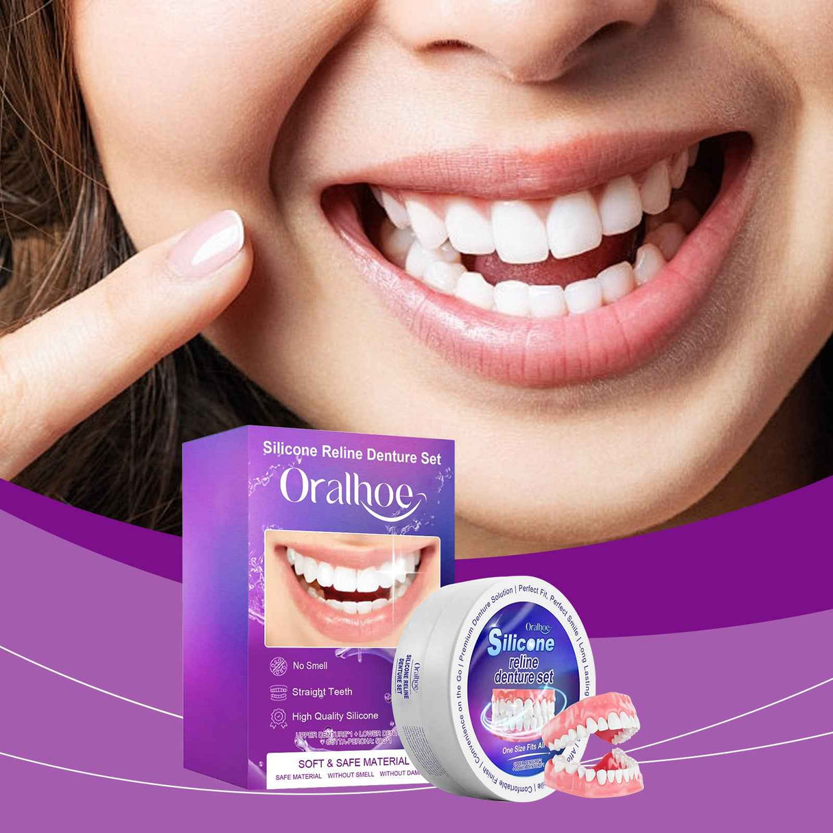 Oralhoe Dentures Modified Suit Aesthetic Modification of Teeth and Gaps for a Natural Smile, Comfortable and Beautiful Dentures