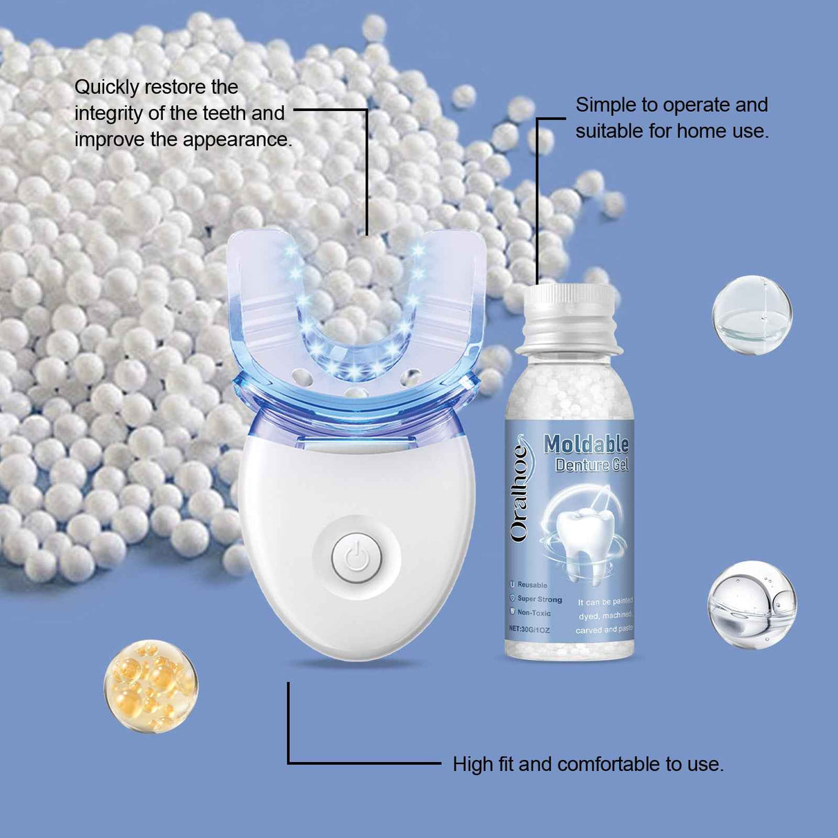 Oralhoe Teeth Care Kit Enhance Smile Aesthetics Gentle Comfortable Teeth Care for Bright and Shiny Teeth