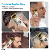 LYDARZ 809D 4 In 1 White Hair Clippers for Men Electric Shavers Ceramic T-Blade Professional Beard Trimmer Kits & Sets Brush Flawless Adjustable Attachment