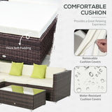 [EU warehouse]Rattan Corner Sofa Set 4-Seater Outdoor Garden Sofa For Patio - Brown